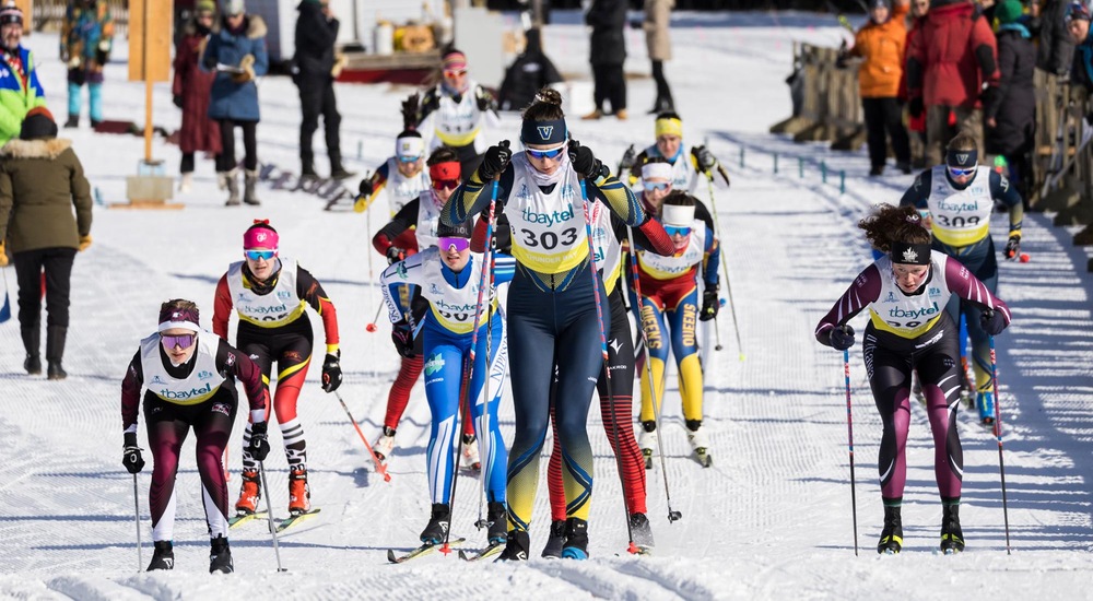 Sophie Tremblay during a relay at the OUA Championships - Jarron Childs
